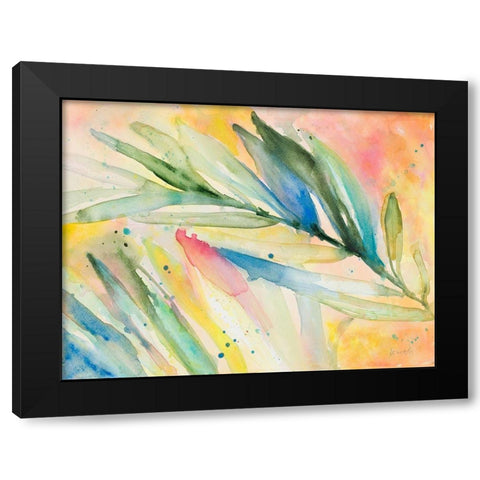 Aquatic Fronds Black Modern Wood Framed Art Print with Double Matting by Loreth, Lanie