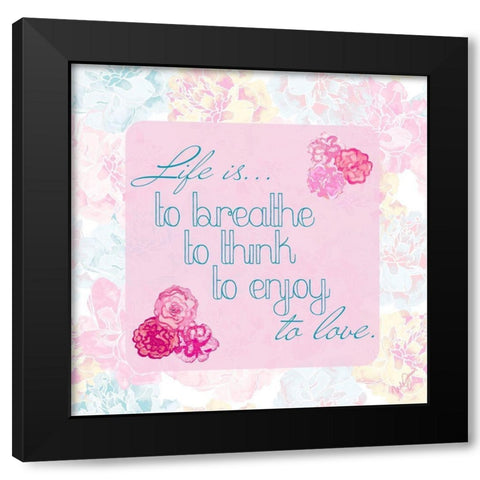 Faith and Love Floral II Black Modern Wood Framed Art Print with Double Matting by James, Nola