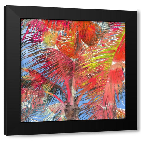 Bright Palms Black Modern Wood Framed Art Print with Double Matting by James, Nola