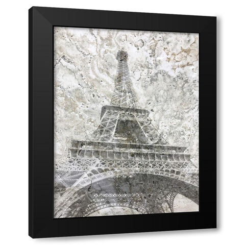 Eiffel View Black Modern Wood Framed Art Print with Double Matting by Navas, Emily