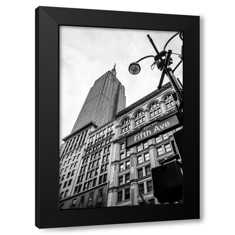 Down the Streets of New York Black Modern Wood Framed Art Print with Double Matting by Navas, Emily