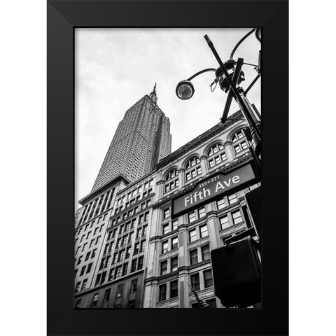 Down the Streets of New York Black Modern Wood Framed Art Print by Navas, Emily