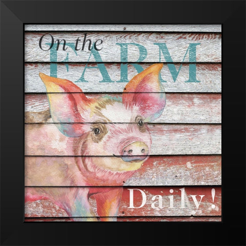Barn to Farm Pig I Black Modern Wood Framed Art Print by Medley, Elizabeth