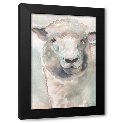 Muted Lamb Black Modern Wood Framed Art Print with Double Matting by Medley, Elizabeth