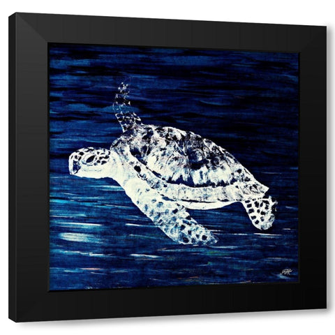 Swim Along I Black Modern Wood Framed Art Print with Double Matting by DeRice, Julie