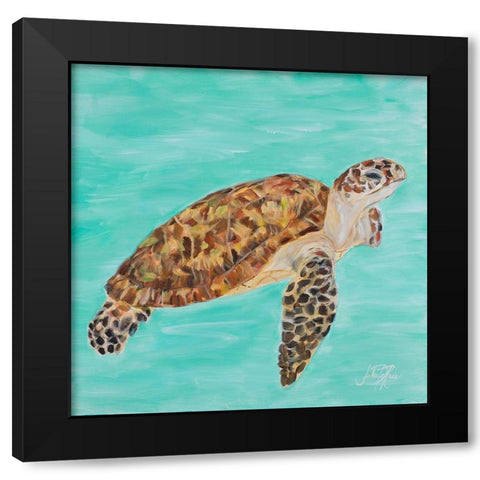 Sea Turtle I Black Modern Wood Framed Art Print with Double Matting by DeRice, Julie