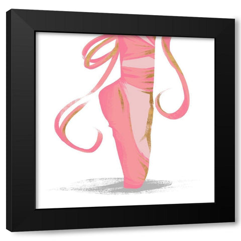 Ballet Point Shoe with Gold Accents Black Modern Wood Framed Art Print by SD Graphics Studio