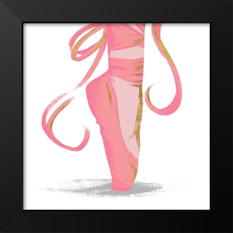 Ballet Point Shoe with Gold Accents Black Modern Wood Framed Art Print by SD Graphics Studio