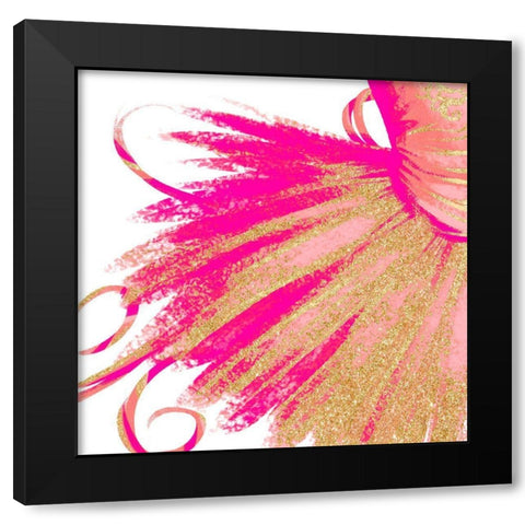 Bright Gold Ballet II Black Modern Wood Framed Art Print by SD Graphics Studio