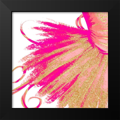 Bright Gold Ballet II Black Modern Wood Framed Art Print by SD Graphics Studio