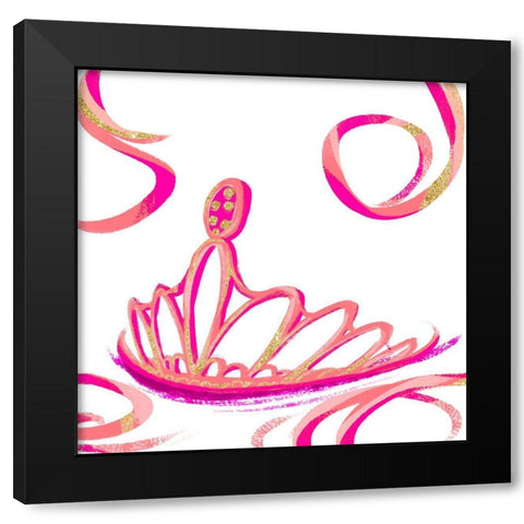 Bright Gold Ballet III Black Modern Wood Framed Art Print with Double Matting by SD Graphics Studio