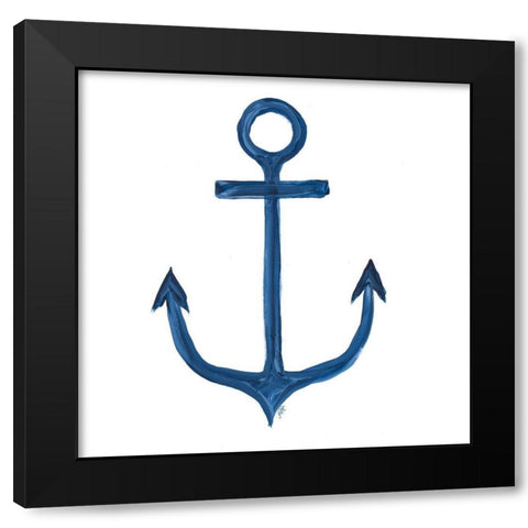 Anchor Ship Black Modern Wood Framed Art Print by DeRice, Julie