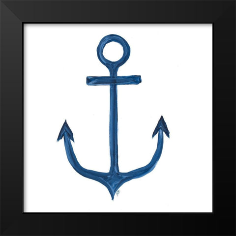 Anchor Ship Black Modern Wood Framed Art Print by DeRice, Julie