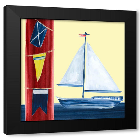 Sailboat On The Sea Black Modern Wood Framed Art Print by DeRice, Julie