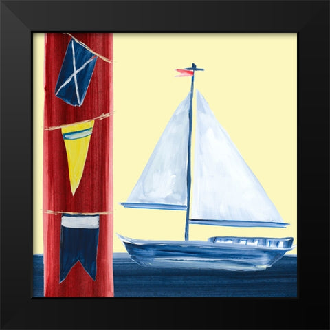 Sailboat On The Sea Black Modern Wood Framed Art Print by DeRice, Julie