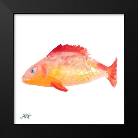 Fish IV Black Modern Wood Framed Art Print by DeRice, Julie
