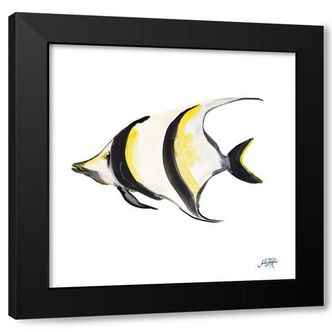 Fish V Black Modern Wood Framed Art Print with Double Matting by DeRice, Julie