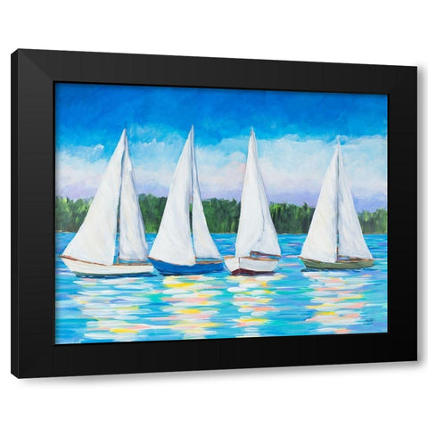 Great Sails I Black Modern Wood Framed Art Print by DeRice, Julie