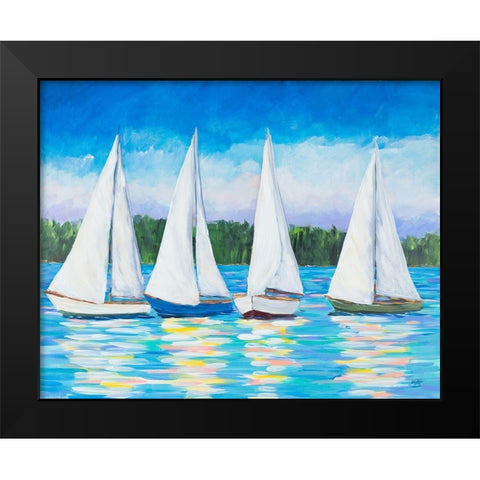 Great Sails I Black Modern Wood Framed Art Print by DeRice, Julie