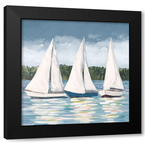 Soft Sail I Black Modern Wood Framed Art Print by DeRice, Julie