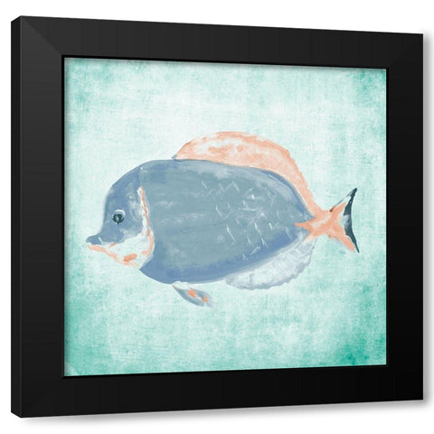 Fish In The Sea I Black Modern Wood Framed Art Print by DeRice, Julie