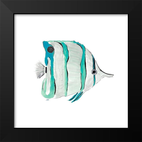 Seafoam Fish I Black Modern Wood Framed Art Print by DeRice, Julie