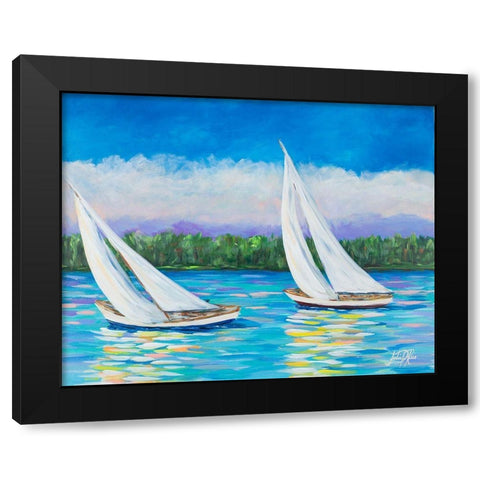 Great Sails II Black Modern Wood Framed Art Print with Double Matting by DeRice, Julie
