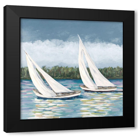 Soft Sails II Black Modern Wood Framed Art Print by DeRice, Julie