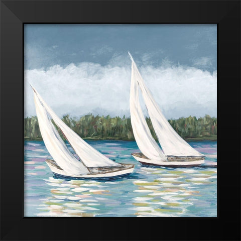 Soft Sails II Black Modern Wood Framed Art Print by DeRice, Julie
