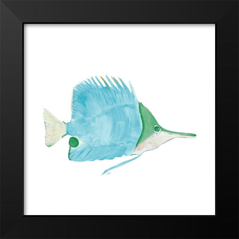 Seafoam Fish III Black Modern Wood Framed Art Print by DeRice, Julie