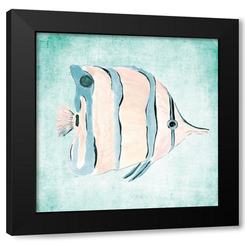 Fish In The Sea II Black Modern Wood Framed Art Print by DeRice, Julie