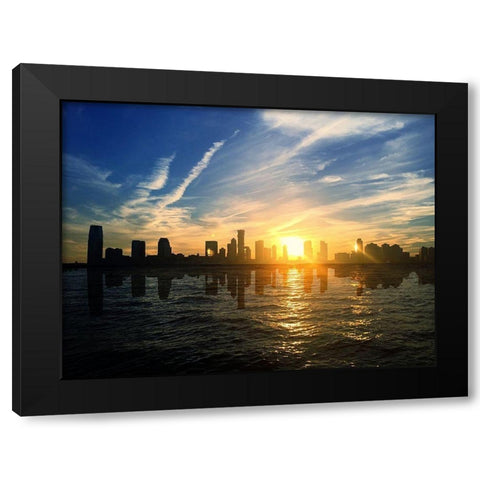 Sailing Views of NY Black Modern Wood Framed Art Print by Acosta