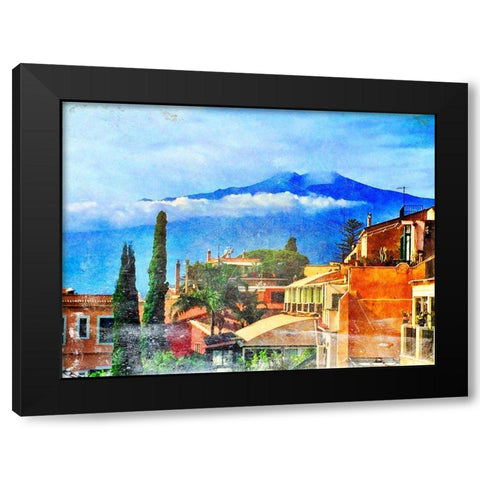Pueblo Black Modern Wood Framed Art Print with Double Matting by Acosta
