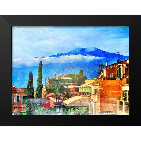 Pueblo Black Modern Wood Framed Art Print by Acosta