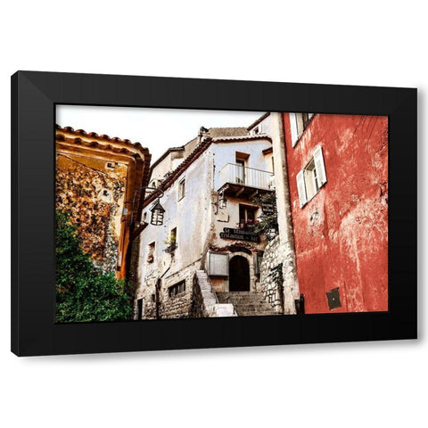 Corner Townhouse Black Modern Wood Framed Art Print by Acosta