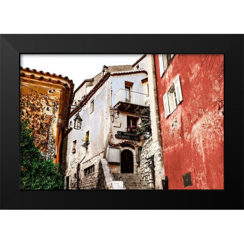 Corner Townhouse Black Modern Wood Framed Art Print by Acosta