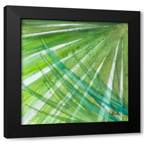 Green Palms II Black Modern Wood Framed Art Print by Pinto, Patricia