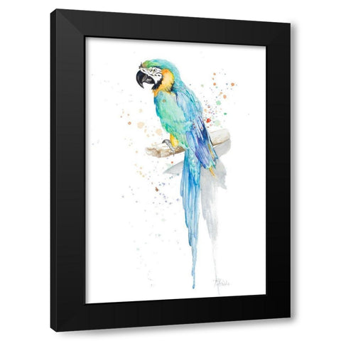 Watercolor Parrot Black Modern Wood Framed Art Print by Pinto, Patricia
