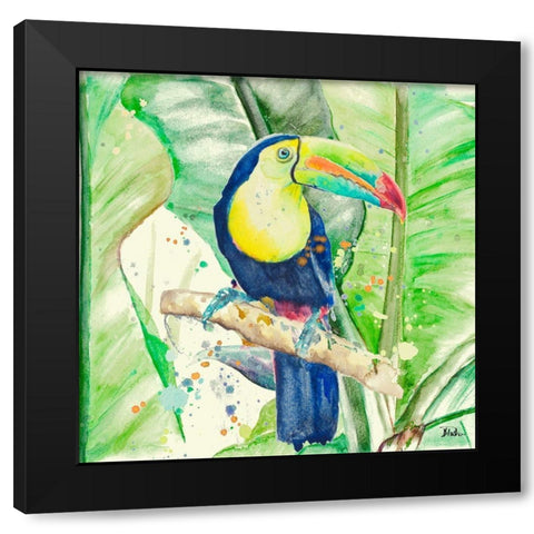 Colorful Toucan Black Modern Wood Framed Art Print with Double Matting by Pinto, Patricia