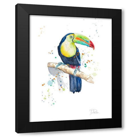 Watercolor Toucan Black Modern Wood Framed Art Print by Pinto, Patricia