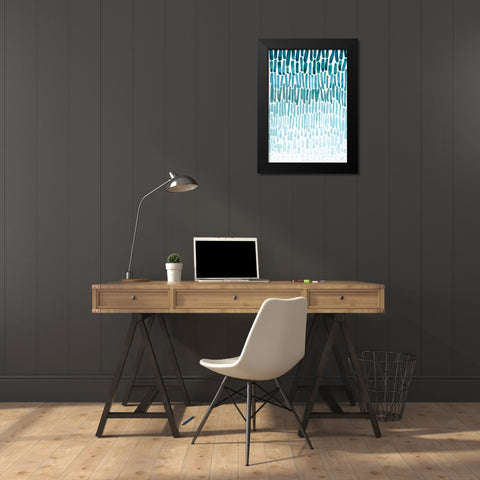 Watercolor Raindrops Black Modern Wood Framed Art Print by Coolick, Ann Marie