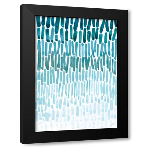Watercolor Raindrops Black Modern Wood Framed Art Print by Coolick, Ann Marie