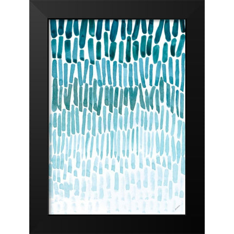 Watercolor Raindrops Black Modern Wood Framed Art Print by Coolick, Ann Marie