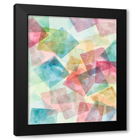 Merging Shapes I Black Modern Wood Framed Art Print with Double Matting by Coolick, Ann Marie