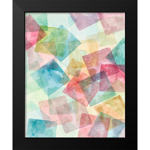 Merging Shapes I Black Modern Wood Framed Art Print by Coolick, Ann Marie