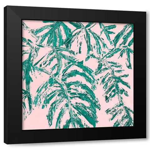 Teal Tropicalo Garden Black Modern Wood Framed Art Print with Double Matting by Coolick, Ann Marie