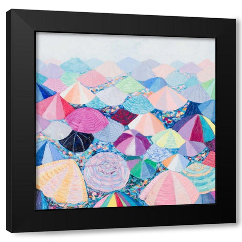 Umbrella Nation Black Modern Wood Framed Art Print with Double Matting by Coolick, Ann Marie