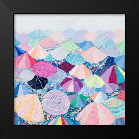 Umbrella Nation Black Modern Wood Framed Art Print by Coolick, Ann Marie