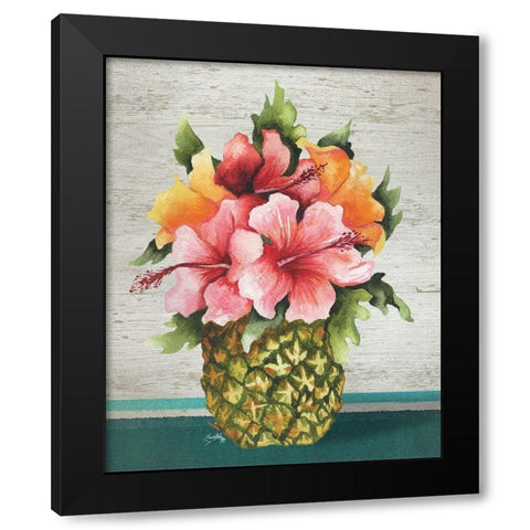 Tropical Bouquet Black Modern Wood Framed Art Print by Medley, Elizabeth