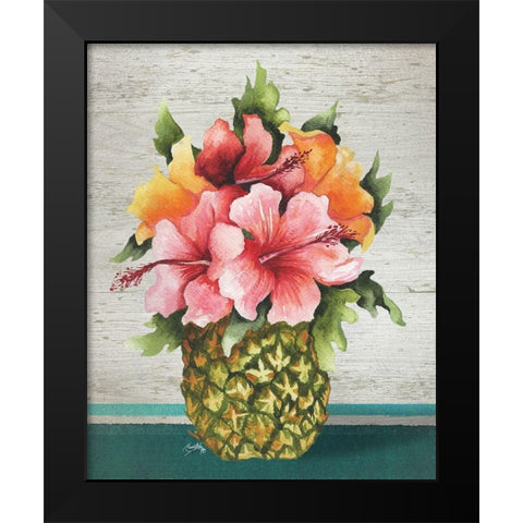 Tropical Bouquet Black Modern Wood Framed Art Print by Medley, Elizabeth